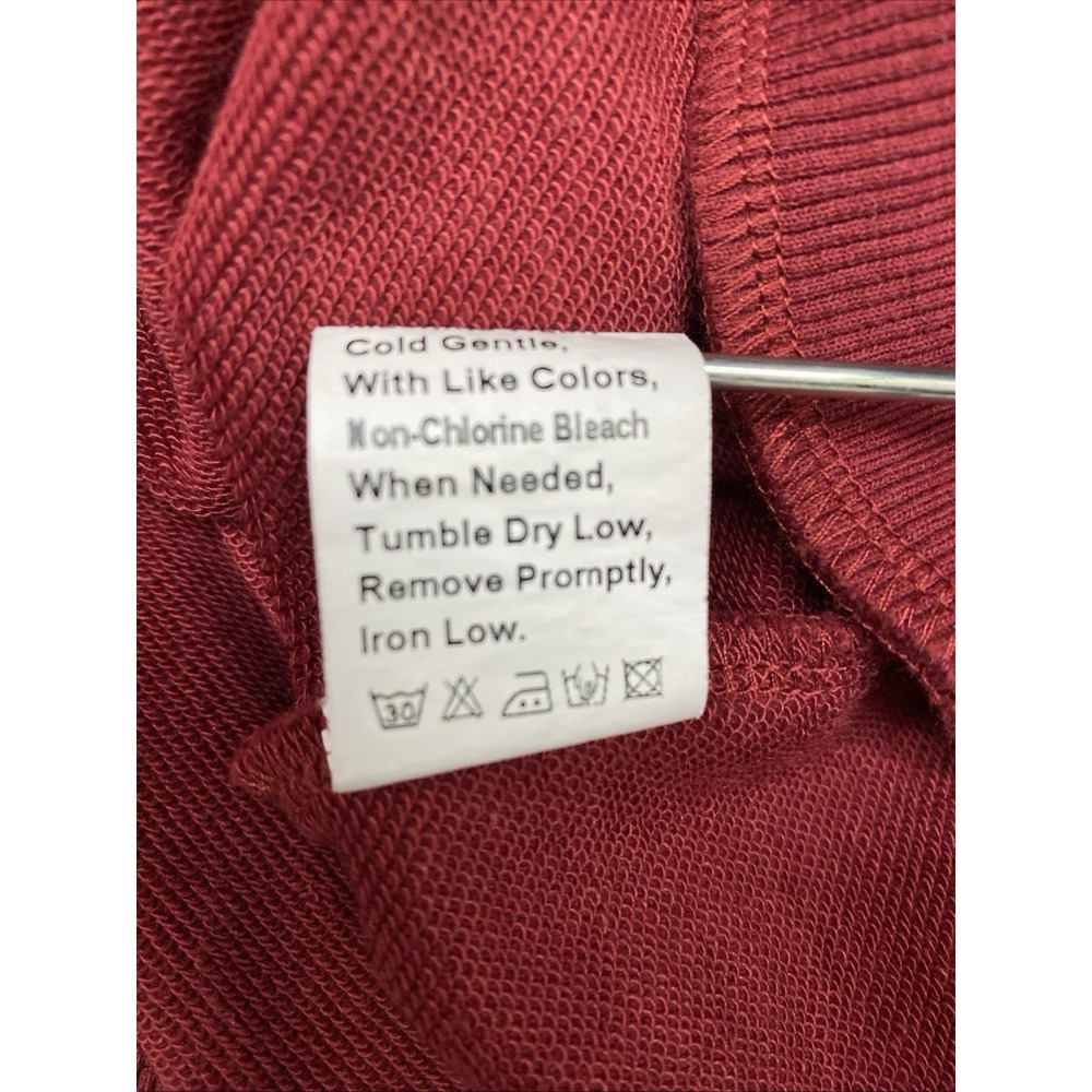 Pretty Garden Burgundy Long Sleeve Full Zip Extra Long Hoodie Women's Size Large - Picture 8 of 10